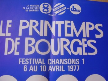Affiche du 1er Printemps de Bourges en 1977 (collection Voleurdefeu)