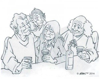 On connaît surtout Jean-Marc Héran dans le monde des bulles et des petits Mickeys. L'homme est effectivement dessinateur et fut un des auteurs de Fluide Glacial, chez qui il publia L'étoffe des zéros et Pulsions zérotiques. S'il émarge aussi, et singulièrement, dans le monde de la chanson, ce n'est pas tant par l'ami Tachan (mais ça viendra) que par la collection qu'il anime (au moins pour son côté pinceau) aux éditions Didier-Carpentier : « A la plume et au pinceau ». Nos lecteurs fidèles et attentifs se souviennent de l'album « Brassens » de cette collection, signé côté plume par Jean-Paul Sermonte, et de l'album « Renaud » signé lui par Baptiste Vignol. Prochaines livraisons dans cette collection, avec toujours Héran aux pinceaux, à la mi-mai de cette année avec un Brel signé par... Bruno Brel. Puis à la mi-novembre 2015 avec un Johnny Hallyday signé par... Michel Kemper.