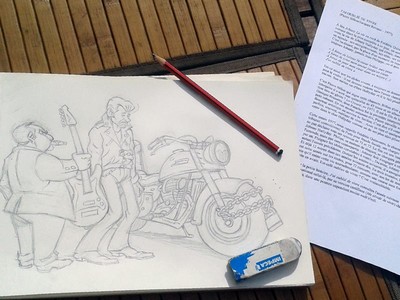 Dessins d'Héran, textes de Michel Kemper (photo Jean-marc Héran)
