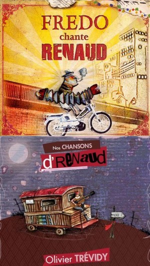 Oublions vite les deux disques de Génération Renaud, pour l'essentiel calamiteux, pressés à la va-vite pour faire un max de blé. En attendant un nouvel album que Renaud viendrait d'enregistrer à Bruxelles, accordons de l'importance à d'autres opus gravés par d'authentiques fans du chanteur énervant. L'an passé, nous vous présentions celui des Licenciés de chez Renaud (Live at ze Motte) trois bretons, bande de toujours jeunes qui sont loin d'engendrer la mélancolie. Ce mois d'octobre sort (en cd et en 33 tours collector) le double album d'une autre breton, Olivier Trévidy (Mes chansons d'Renaud), comme une solide anthologie qui témoigne de la parenté entre le quimpérois et Renaud. Et n'oublions pas ce disque de dix ans d'âge de Fredo, qui vieillit comme un bon vin (le disque certes, le bonhomme aussi. Trévidy présente son excellent travail sur Renaud les 18 et 19 octobre au Forum Léo-Ferré d'Ivry-sur-Seine (voir les autres dates sur son site).