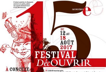 SOUTIEN FINANCIER POUR CE 15eFESTIVAL Il est certains petits miracles, comme ce Festival DécOuvrir de Concèze, niché dans la campagne corrézienne, où dans une (grande) salle des fêtes de village se croisent les grands noms du spectacle, les découvertes du moments et les poètes de tous horizons. Ce miracle a quinze ans, il les a fêtés à la Sorbonne, mais court aujourd'hui le risque de ne pas survivre à une situation financière difficile. Pour lui permettre de survivre à sa 15ème édition, les organisateurs ont lancé un financement participatif. Soutenez ce Festival qui le mérite via le lien suivant : https://fr.ulule.com/15eme-festival-decouvrir/