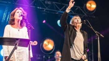 Marie Sauvet et Gabriel Yacoub hier au soir à Paimpol (photo Ouest-France)