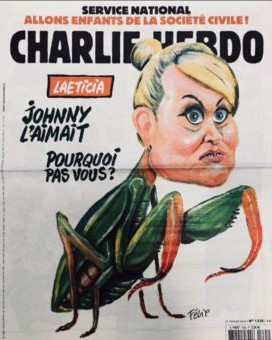La "une", très verveine-mante, de Charlie de la semaine passée