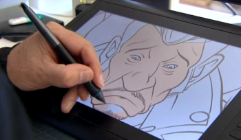Johnny sur l'écran du dessinateur Jean-Marc Héran (copié d'écran)