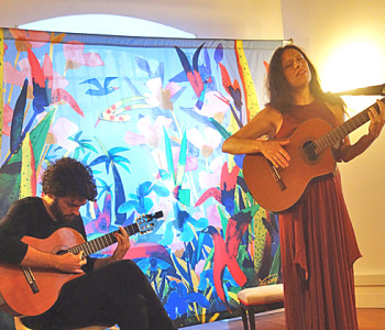 Christine Audat et  Nicolas Agullo à l'Inspire Yoga au Off 2018 Photo Bernadette Thumerelle