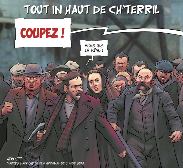 Dessin de Jean-Marc Héran extrait de la nouvelle édition du livre "Renaud à la plume et au pinceau" de Michel Kemper et Héran.