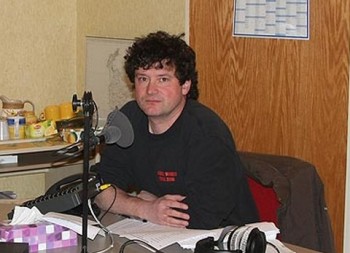 Patrick Boes au micro de "Jambon Beurre" (collection personnelle Albert Weber)