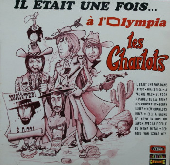 Les charlots, pochette pour l'Olympia 1969. Jean Sarrus debout au milieu