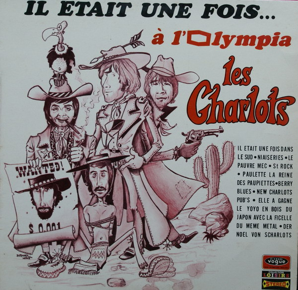 Les charlots, pochette pour l'Olympia 1969. Jean Sarrus debout au milieu