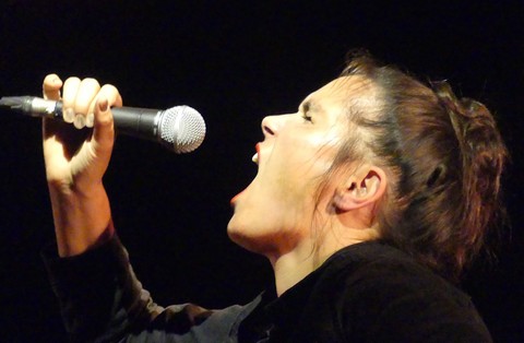 Lily Luca sur la scène de Barjac (photos Anne-Marie Panigada)